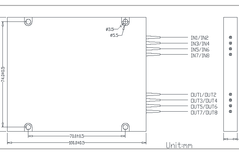 8&#215;8 PM融着カプラ